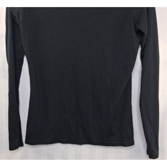 Merino Wool Seg'ments Women's Long Sleeve Top Base Layer Black Fitted Size L - Picture 3 of 10